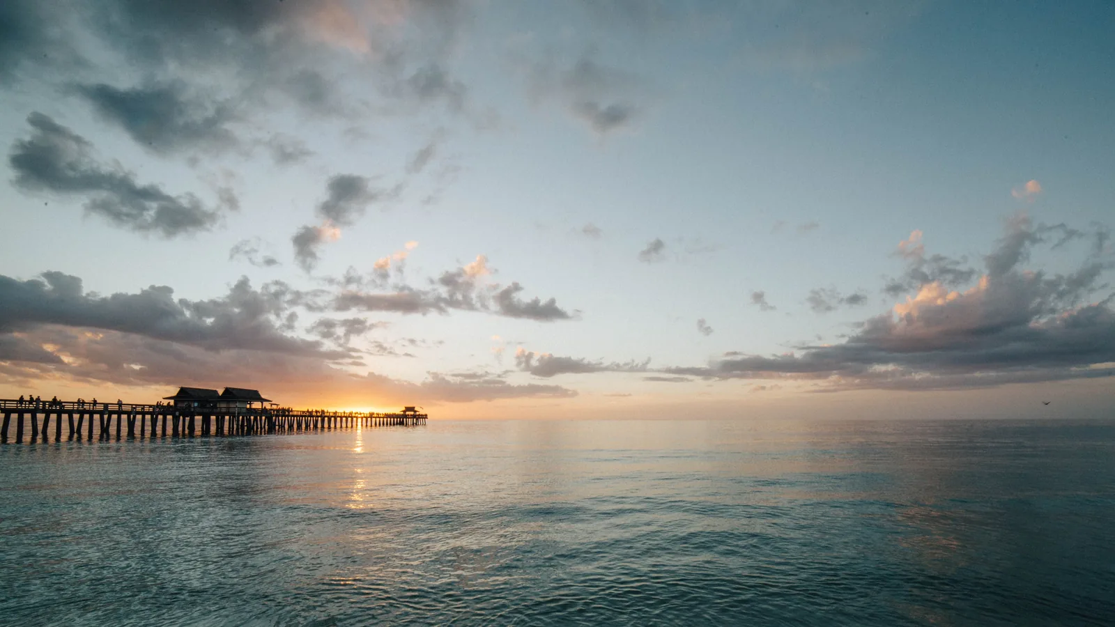The Naples pier at sunset